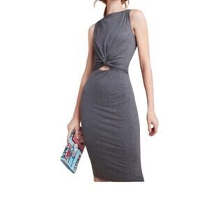 NWT Bailey/44 x Anthropologie Gray Twist Front Midi Dress | Size M | $140 MSRP